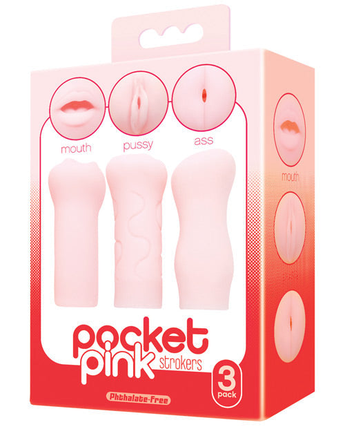 Icon Icon Brands Pocket Pink Strokers - 3- Pack