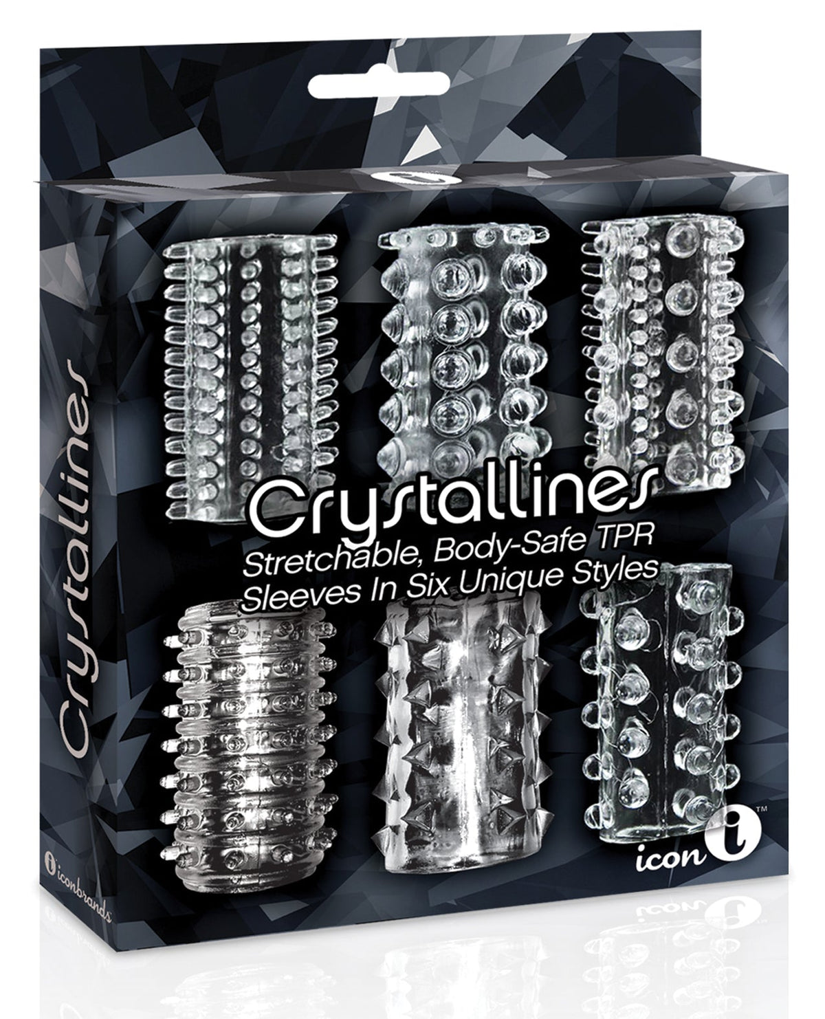 The 9s The 9's Crystalline TPR Cock Sleeve 6 Pack - Clear