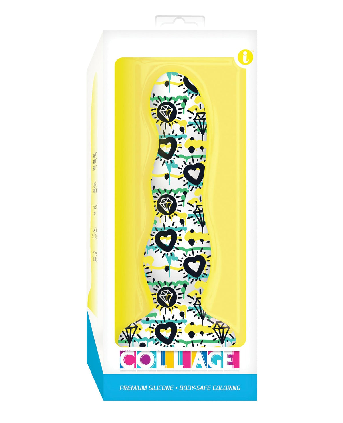 Collage Collage Diamonds & Hearts Curvy Silicone Dildo