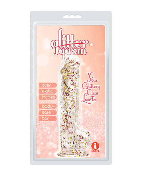 Glittergasm Glittergasm 8.5" Ballsy Dildo - Red/Gold/Orange