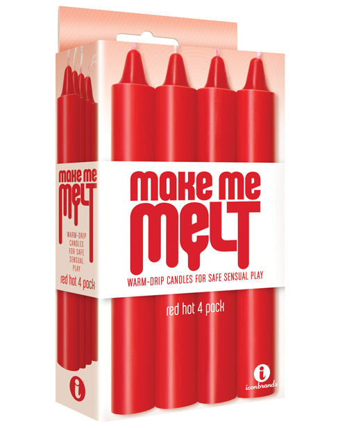 The 9s The 9's Make Me Melt Sensual Warm Drip Candles - Red Hot Pack of 4