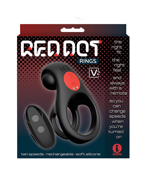 Massive Massive Red Dot Cock Ring V2 - Black
