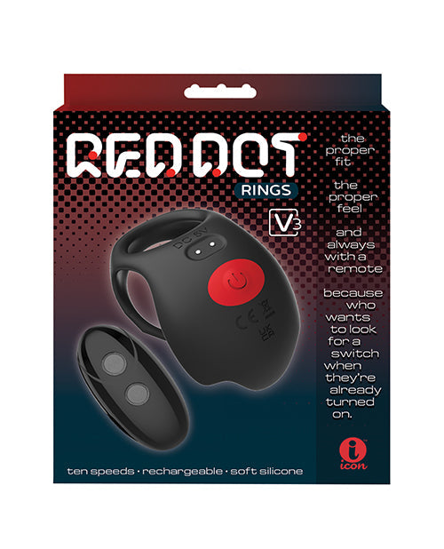 Massive Massive Red Dot Cock Ring V3 - Black