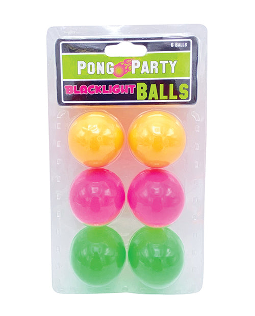 Island Dogs Black Light Pong Balls - Asst. Colors Pack of 6