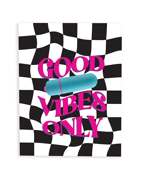Naughty Kards Good Vibes Only Naughty Greeting Card w/Rock Candy Vibrator & Fresh Vibes Towelettes
