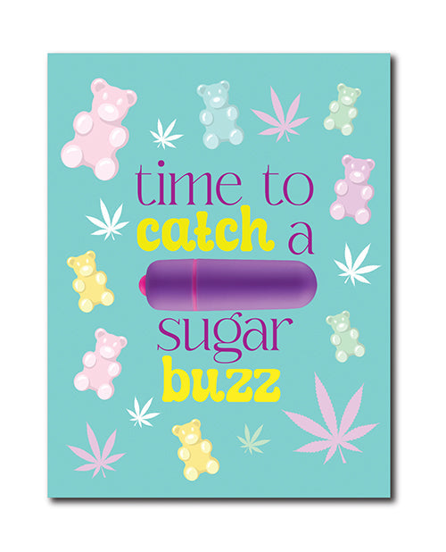 Kush Kards 420 Foreplay Sugar Buzz Greeting Card w/Rock Candy Vibrator & Fresh Vibes Towelettes