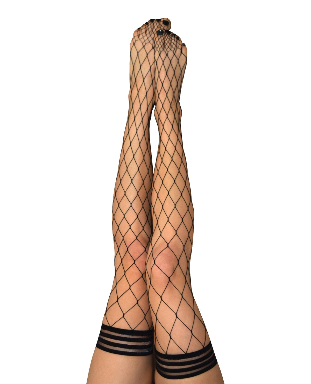 Kixies Kix'ies Michelle Large Fishnet Thigh High Black A