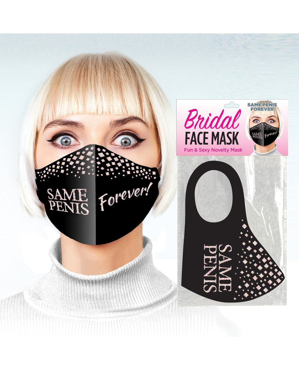 Little Genie Same Penis Forever Face Mask - Black