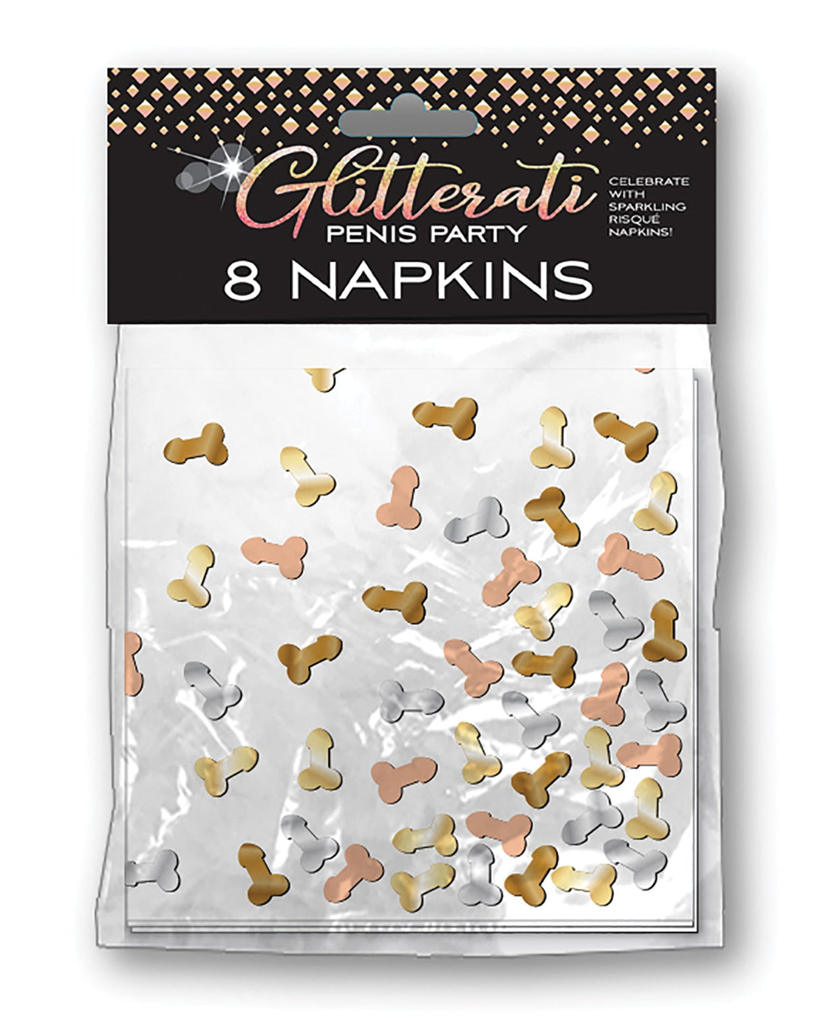 Candy Prints Glitterati Penis Party Napkins - Pack of 8