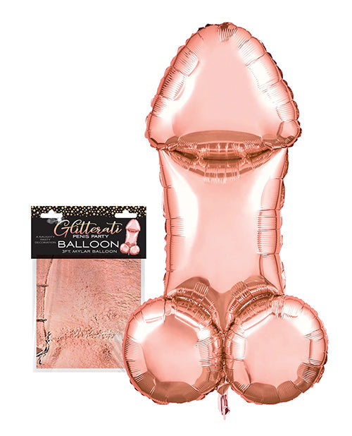 Candy Prints Glitterati Penis 3 ft Mylar Balloon - Rose Gold