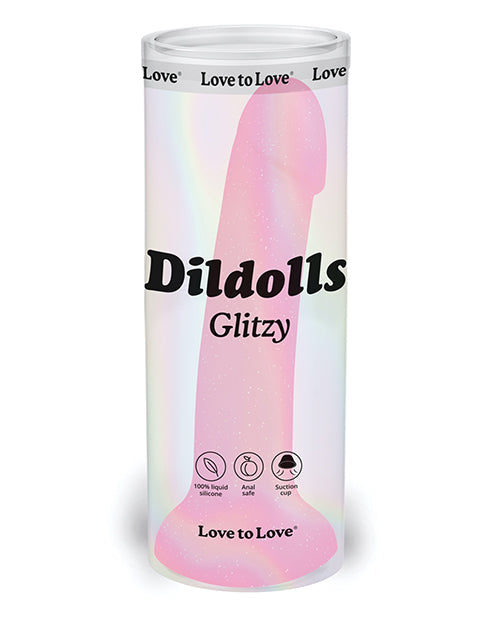 Love to Love Love to Love Curved Suction Cup Dildolls Glitzy - Glitter Pink