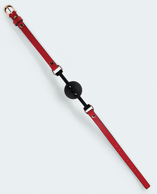 Lust Lust PU Leather Ball Gag - Red/Black