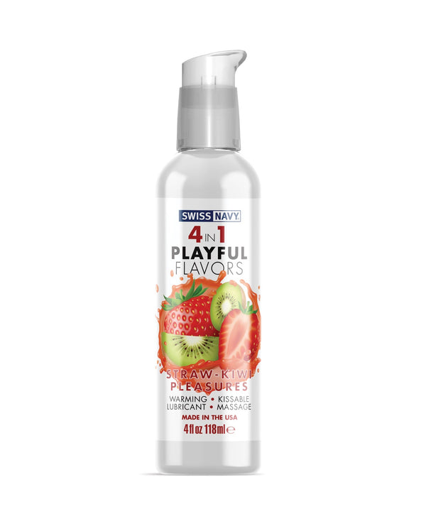 Swiss Navy Swiss Navy 4 in 1 Playful Flavors Strawberry Kiwi Pleasure - 4 oz