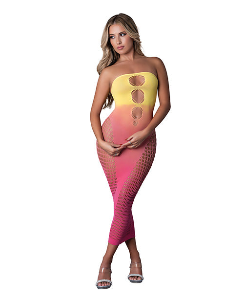 Exposed Seamless Sleeveless Gown - Sunset Ombre O/S