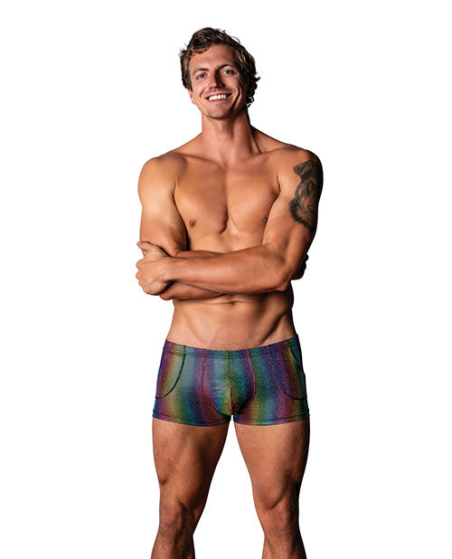 Male Power Pack & Play Pocket Short - Rainbow MD