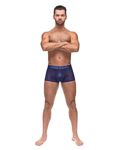 Male Power Diamond Mesh Mini Short Blue XL