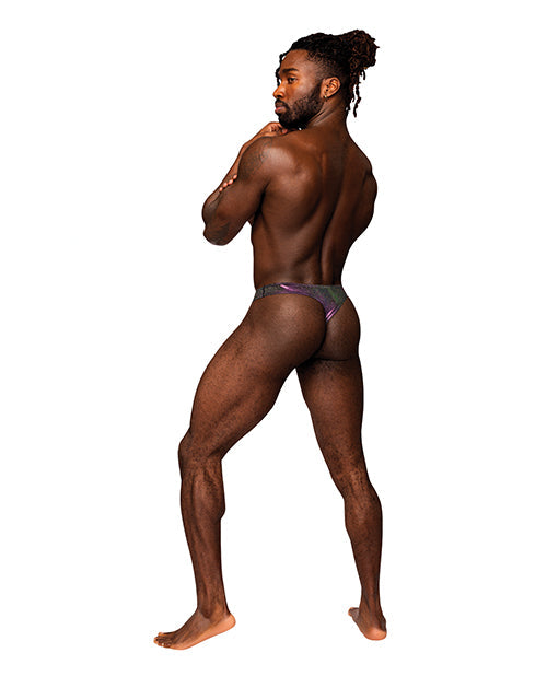 Male Power Hocus Pocus Stretch Poly Spandex Uplift Bong Thong Purple L/XL