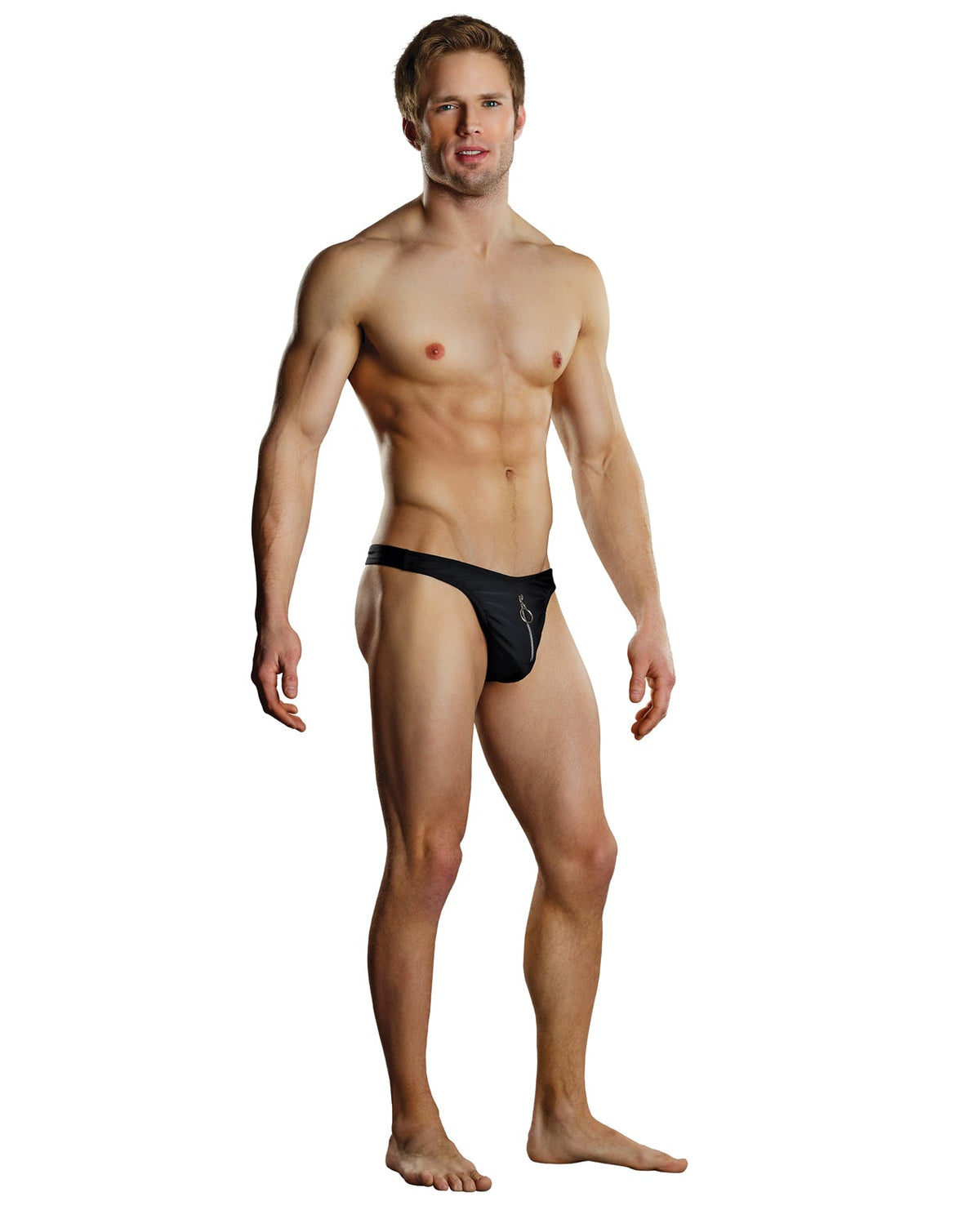 Male Power Male Power Zipper Thong Black S/M