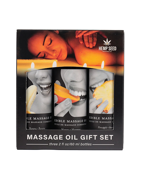 Earthly Body Earthly Body Edible Massage Oil Gift Set - 2 oz Banana, Mango & Pineapple