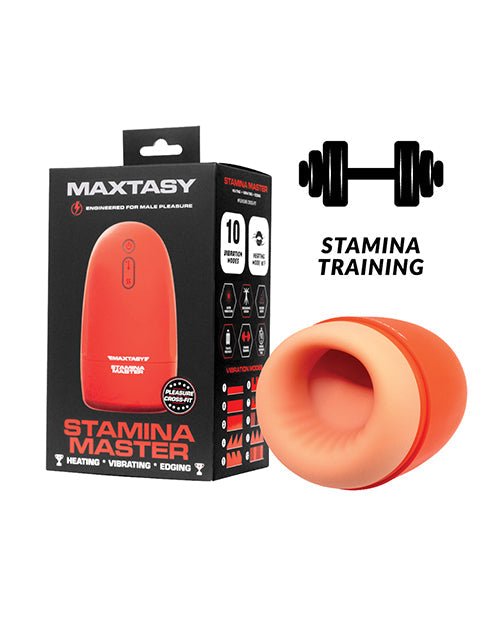 Maxtasy Maxtasy Stamina Master Heat up & Vibrating Stroker - Orange