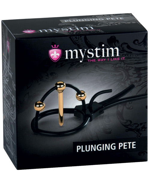Mystim Mystim Plunging Pete w/Corona Strap & Urethral Sound - Black/Gold
