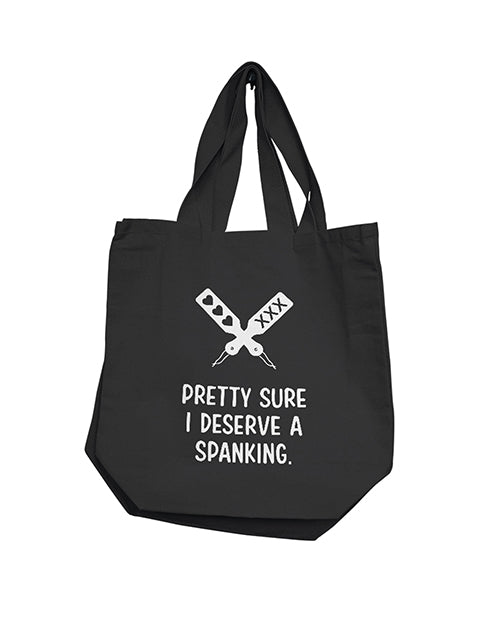 Nobu Nobu Pretty Sure I Deserve A Spanking Reusable Tote - Black