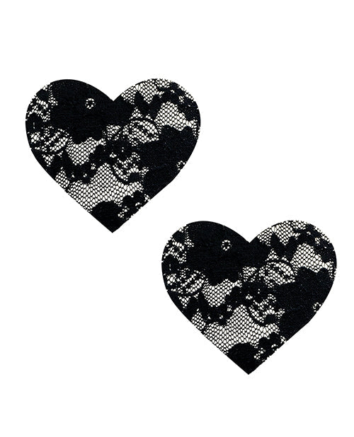 Neva Nude Neva Nude Lace Heart Pasties - Black O/S