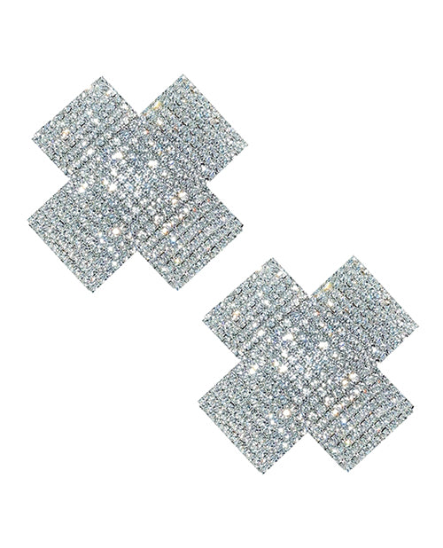 Neva Nude Neva Nude Cross Crystal Jewel Reusable Silicone Nipple Pasties - Clear O/S