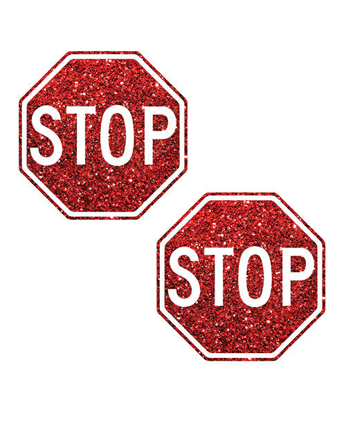 Neva Nude Neva Nude Stop Sign Glitter Pasties - Red O/S