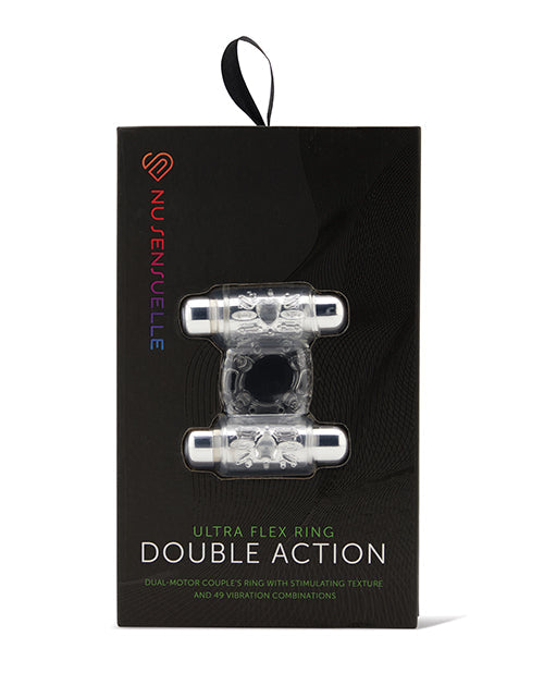 Nu Sensuelle Nu Sensuelle Double Action Cockring 2x7 Function - Clear