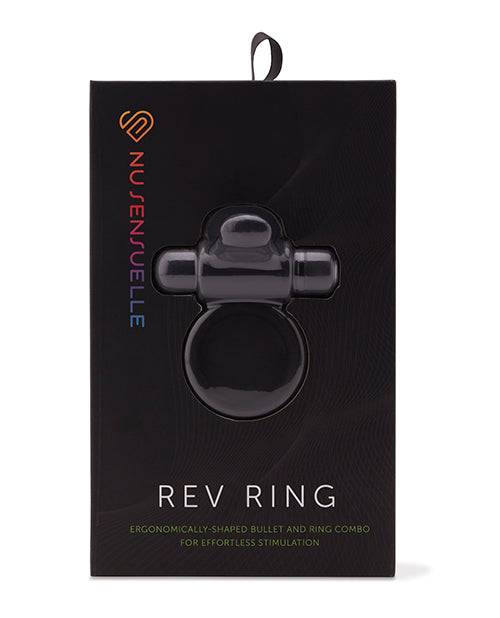Nu Sensuelle Nu Sensuelle Rev Silicone 7 Function Bullet Ring w/Flutter Tip - Black