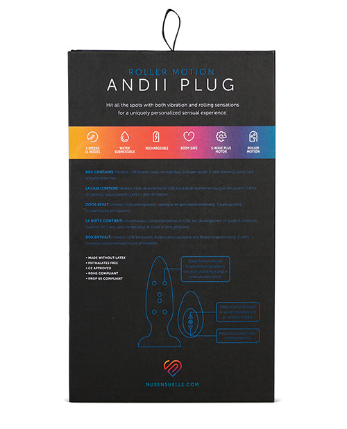 Nu Sensuelle Nu Sensuelle Andii Vertical Roller Motion Butt Plug - Navy