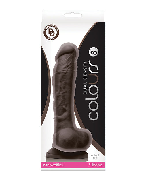 Colours Colours Dual Density 8" Dildo - Dark Brown