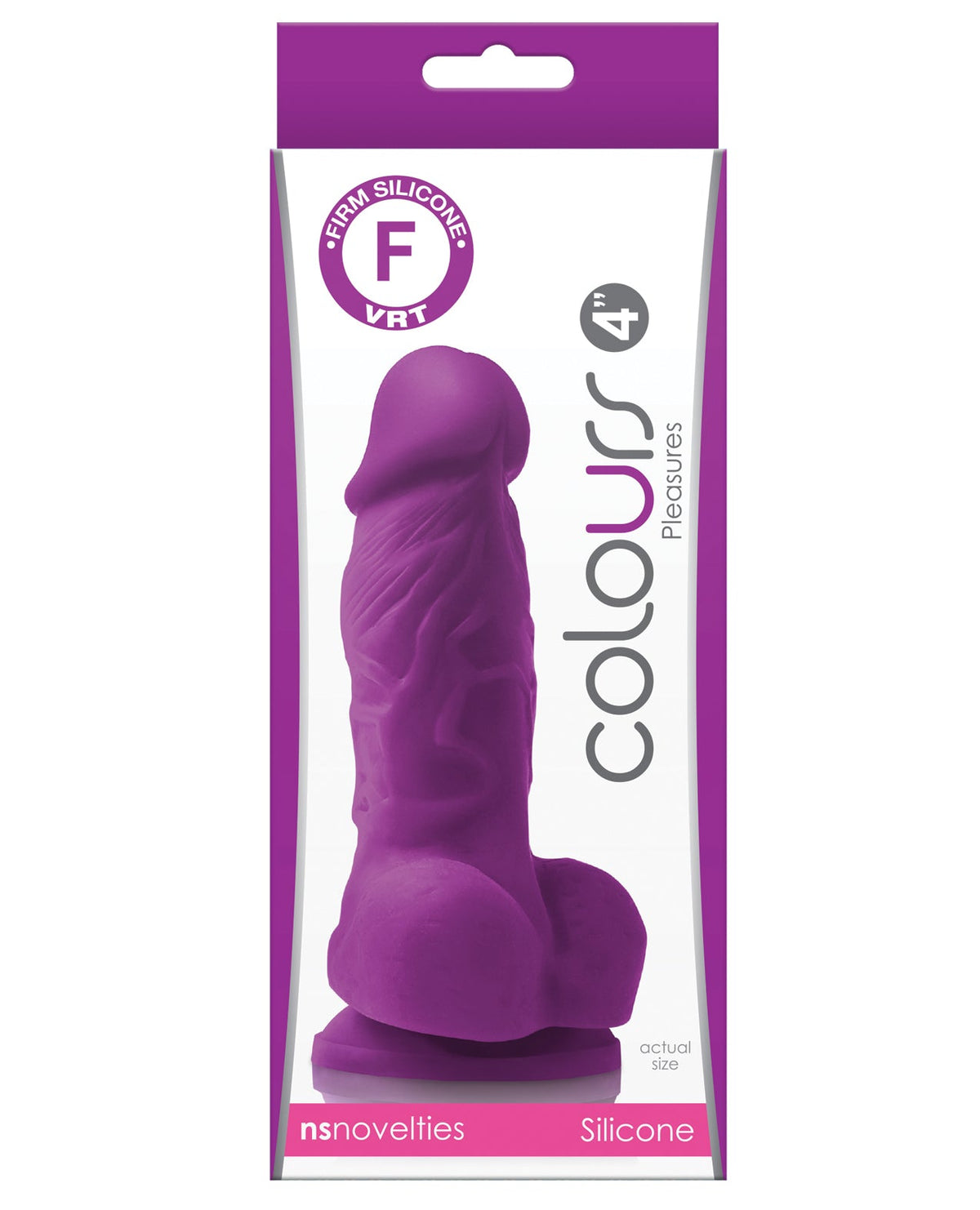 Colours Colours Pleasures 4" Dong w/Balls & Suction Cup - Purple