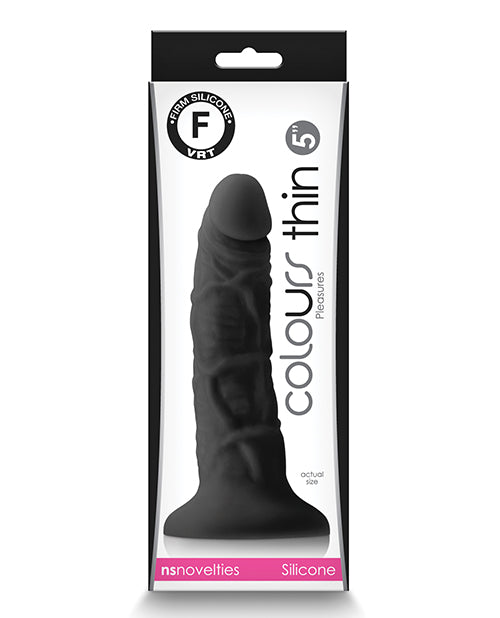 Colours Colours Pleasures 5" Thin Dildo - Black