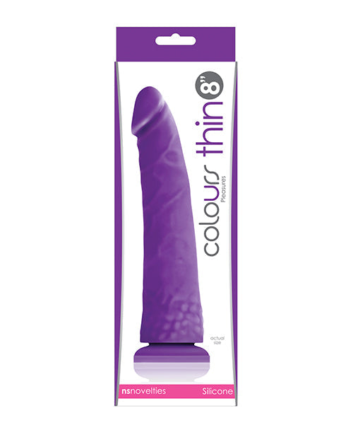 Colours Colours Pleasures Thin 8" Dildo - Purple