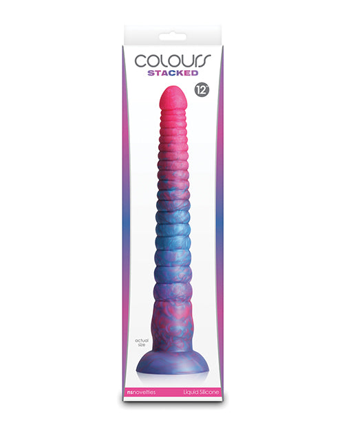 Colours Colours Stacked 12" Dildo - Pink/Blue