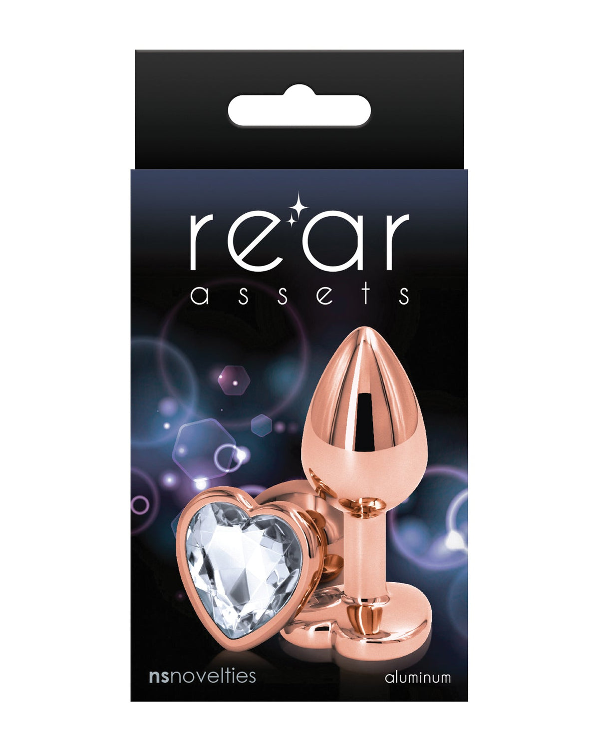 Rear Assets Rear Assets Rose Gold Heart Small - Clear