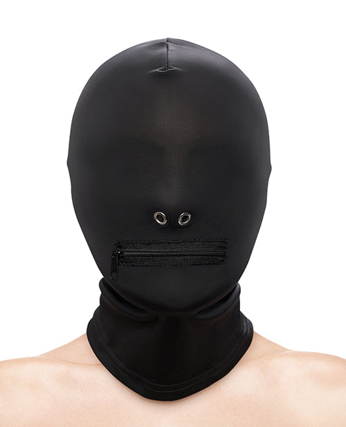 Fetish & Fashion Fetish & Fashion Zippered Mouth Hood - Black