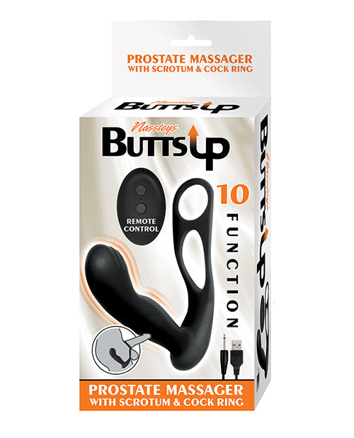 Butts Up Butts Up Prostate Massager w/Scrotum & Cockring - Black