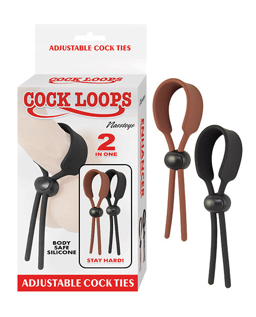 Nasstoys Cock Loops Adjustable Cock Ties - Brown/Black