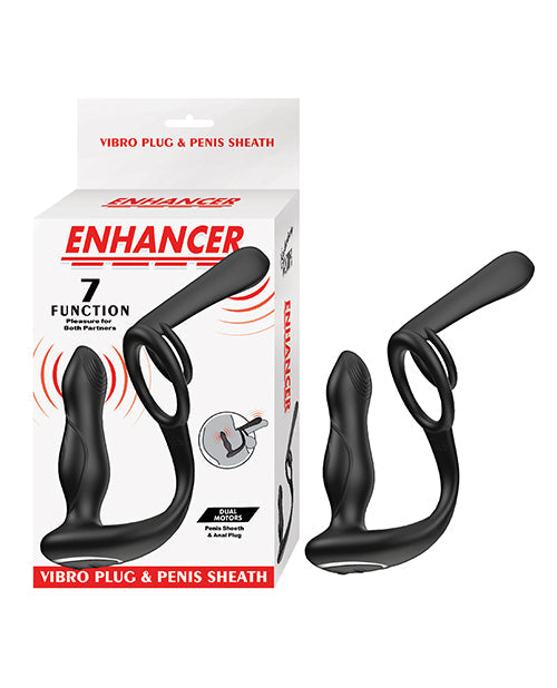 Nasstoys Enhancer Vibro Plug & Penis Sheath - Black