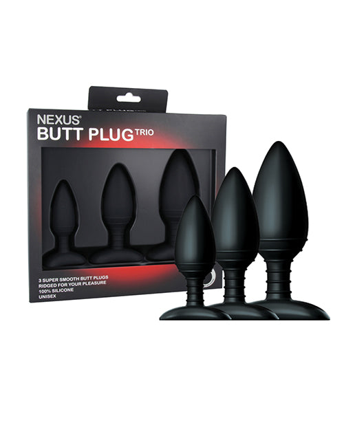 Nexus Nexus Butt Plug Trio Set 3 Solid Silicone Butt Plugs S M L