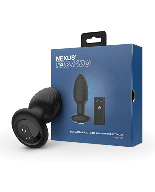 Nexus Nexus Tornado Rotating & Vibrating Medium Butt Plug w/Remote - Black