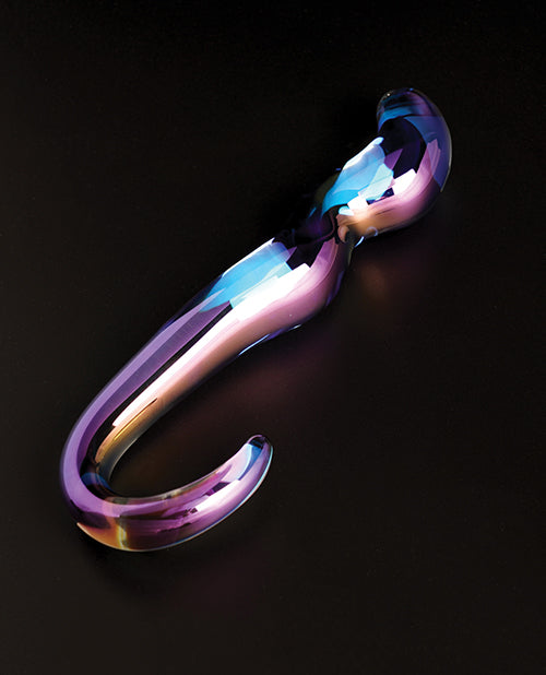 Cristal Cristal Blue Flame Curved Glass Dildo - Purple