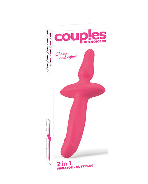 Couples Choice Couples Choice 2in1 Vaginal & Anal Vibrator - Pink