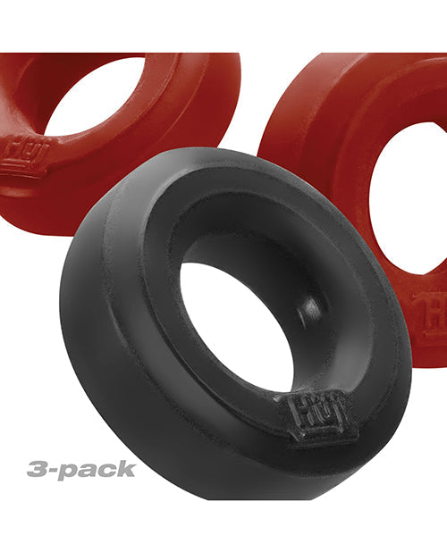 Hunky Junk Hunky Junk C-Ring Multi Pack - Cherry/Tar Ice Pack of 3