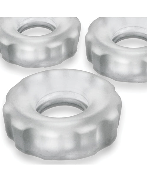 Hunky Junk Hunky Junk Super Huj 3 Pack Cockrings - Clear Ice