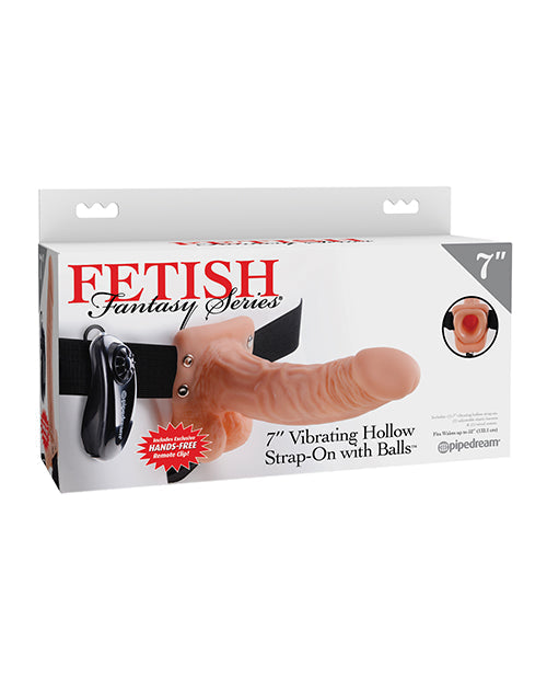 Fetish Fantasy Series Fetish Fantasy Series 7" Vibrating Hollow Strap On w/Balls - Flesh
