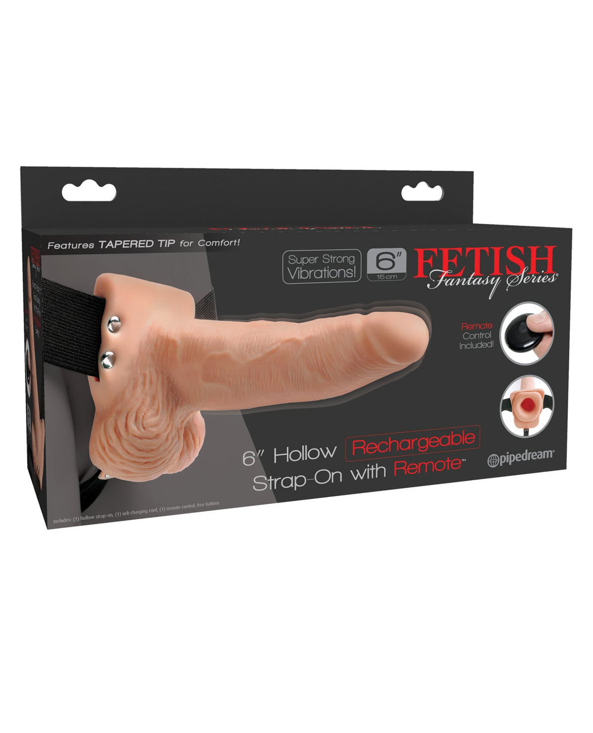 Fetish Fantasy Series Fetish Fantasy Series 6" Hollow Rechargeable Strap On w/Remote - Flesh